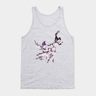 Japanese sakura blossoms and bird Tank Top